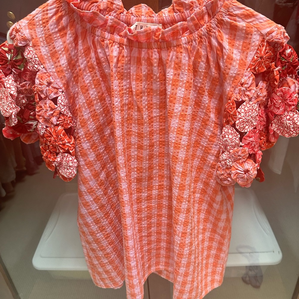 THMI SIZE MEDIUM. Gingham top with granny yo yo’s!